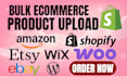 do bulk product upload via csv, product listing, data entry for ecommerce store