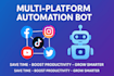 create multi platform automation bots for facebook, ig, tiktok, twitter