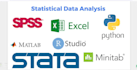 do statistical data analysis in rstudio, SAS, stata, spss,excel