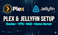 set up a plex or jellyfin media server with docker on your vps, nas