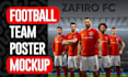 design a professional football team roster poster mockup