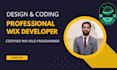 develop a professional wix website with custom velo code and databases