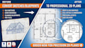 convert sketch or PDF to 2d revit, autocad floor plan for real estate and home