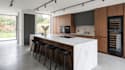 do modern kitchen cabinet, dining, livingroom, bedroom interior with 3d modeling