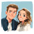 make an minimalist portrait cartoon for you, couples