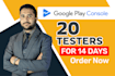provide real android testers for google play console closed testing