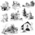 sketch landscape, house or building