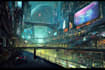 create a cyberpunk futuristic city illustration