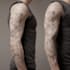 make tattoo design linework, geometrical sleeve tattoo