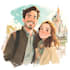 draw your romantic cartoon portrait as custom art