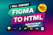 convert figma to html, psd to html bootstrap 5 tailwind css