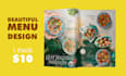 design clean table tent and trifold menu card for restaurants