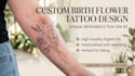 design a custom minimalist birth flower tattoo bouquet