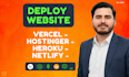 deploy react website on vercel, netlify, github, AWS, heroku, gcp