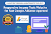 create a responsive tools website for fast google adsense approval