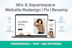redesign wix site redesign revamp wix design squarespace website fix wix website