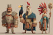 characters desing prehispnic and mythology