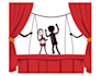 design pinocchio kids puppet show logo