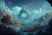 draw a natural landscape and background illustration