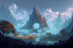 digitally paint fantasy landscape