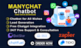 build custom ai chatbot for your website and social media using manychat