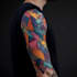 create sleeve tattoo design in geometric style
