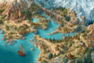 make fantasy map design map illustration city map