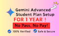 help u upgrade 1 year gemini pro