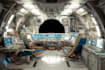 create cool 2d spaceship interiors illustrations