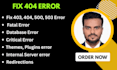 fix 404 error, 301 redirect, broken links and xml sitemap