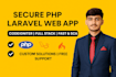 develop a secure and fast PHP laravel codeigniter web app