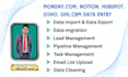 monday com, notion, hubspot, zoho, clickup, ghl, CRM data entry, data migration