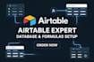setup airtable database and write airtable formulas as an airtable expert