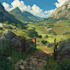 do landscape illustration and environment conceptart and background
