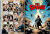 draw a comic book, page and book cover