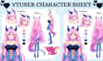 draw vtuber reference sheet vtuber model anime oc character design illustration