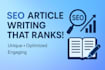 write SEO article writing, blog post writing or content writing