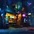 draw a cyberpunk illustration or background art