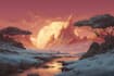 paint professional landscape concept art in painterly style