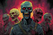 illustrate the undead zombie art in various styles