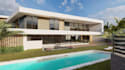 remodel 3d villa elevation, flat roof design,urban residence, balcony,cgi render