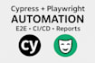provide cypress playwright automation, e2e, API testing with cicd