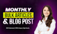 write 35 monthly SEO blog posts humanized content