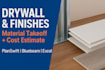 do drywall and finishing materials takeoff and cost estimation