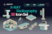 create 3d medical equipment icons for healthcare app and web