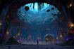 create 2d environment art, concept art, fantasy art, sci fi