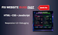 fix HTML, CSS, javascript and responsive website bugs