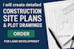 create detailed construction site plans, plot plans,  permit drawings