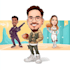 draw full body big head cartoon caricature