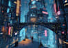 create a cyberpunk futuristic city art